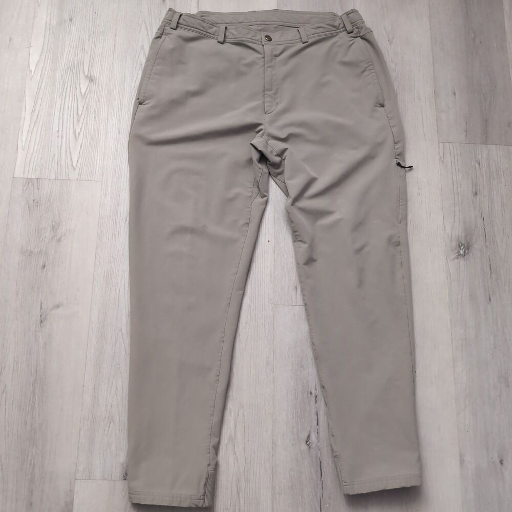 Mack Weldon Radius Flex Jogger Pants Mens XL Beige Stretch Mid Rise Tapered Leg